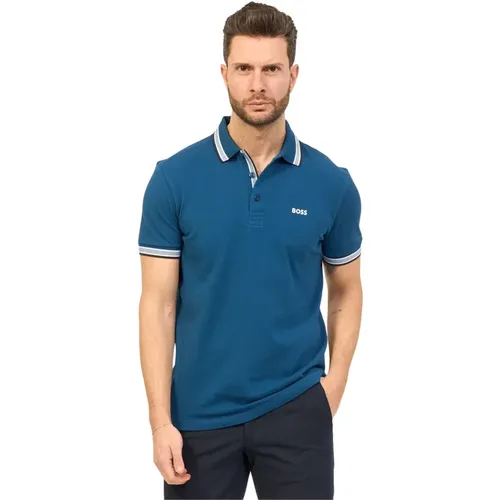 Regular Fit Polo with Contrast Trims and Logo , male, Sizes: M - Hugo Boss - Modalova