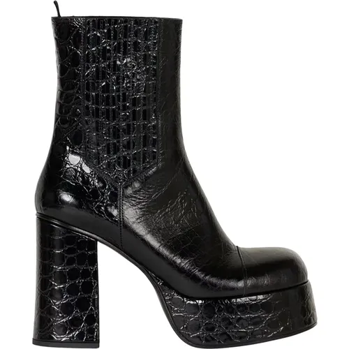 Crocodile Print Platform Boots , female, Sizes: 4 UK, 7 UK, 6 UK - ETRO - Modalova