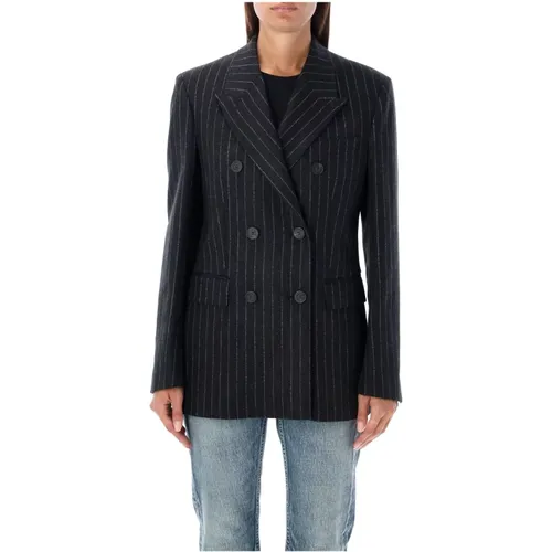 Dark Grey Melange Blazer Jacket for Women , female, Sizes: XS - Golden Goose - Modalova