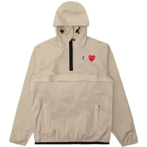 K-Way Jacke mit Logo , Herren, Größe: XL - Comme des Garçons Play - Modalova