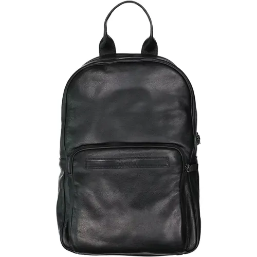 Leather Backpack with Adjustable Straps , unisex, Sizes: ONE SIZE - Testoni - Modalova
