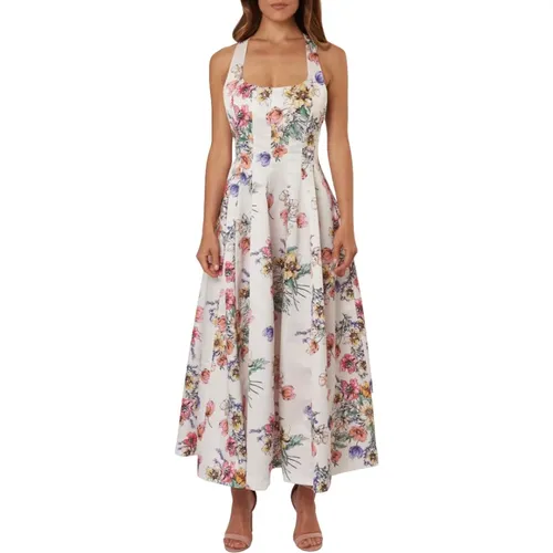 Blumiges Langes Kleid MultiFarben , Damen, Größe: L - Lavi - Modalova