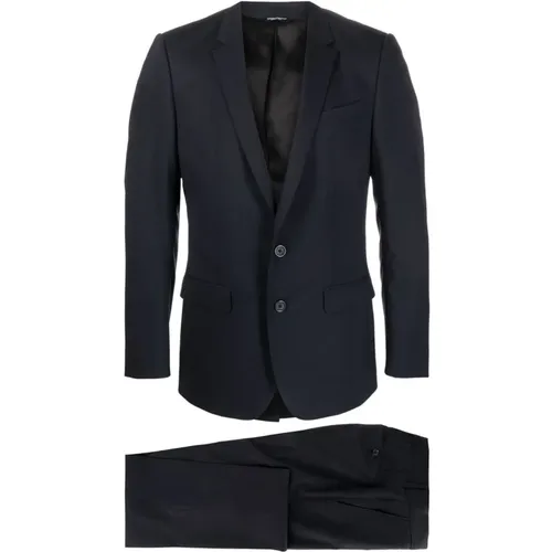 Dark Wool Blend Suit , male, Sizes: L - Dolce & Gabbana - Modalova