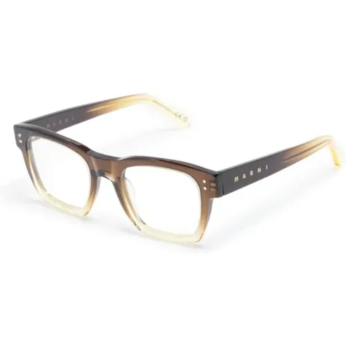 Braune Faded Mellow Optische Brille , unisex, Größe: 52 MM - Marni - Modalova