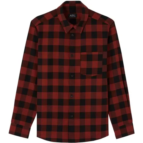 A.p.c. , Shirts ,Red male, Sizes: M - A.p.c. - Modalova