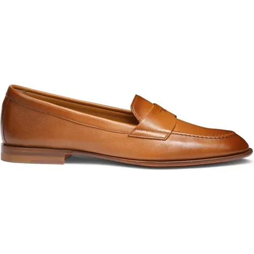 Damen Leder Pennyloafer , Damen, Größe: 37 1/2 EU - Santoni - Modalova