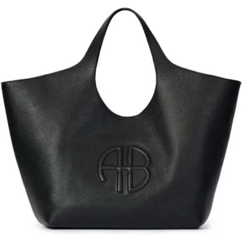 Schwarze Pebbled Tote Tasche - Anine Bing - Modalova