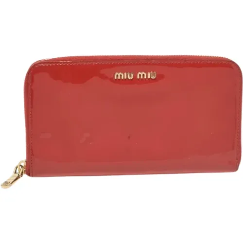 Pre-owned Leather wallets , female, Sizes: ONE SIZE - Miu Miu Pre-owned - Modalova