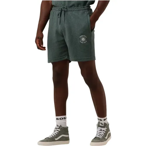 Grüne Sommer-Shorts mit Taschen & Stickerei - Pure Path - Modalova