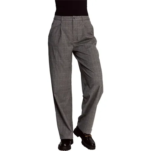 Grey Checkered Trousers , female, Sizes: W25, W31, W29, W30, W26, W27, W28 - Zhrill - Modalova