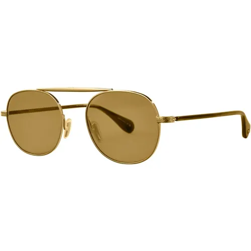 Gold Duglas Flat Sunglasses , unisex, Sizes: 49 MM - Garrett Leight - Modalova