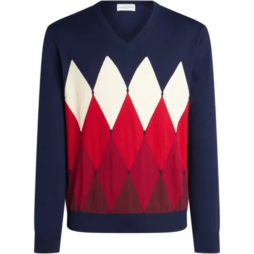 Diamond V Neck Cotton Cashmere Sweater , male, Sizes: XL - Ballantyne - Modalova