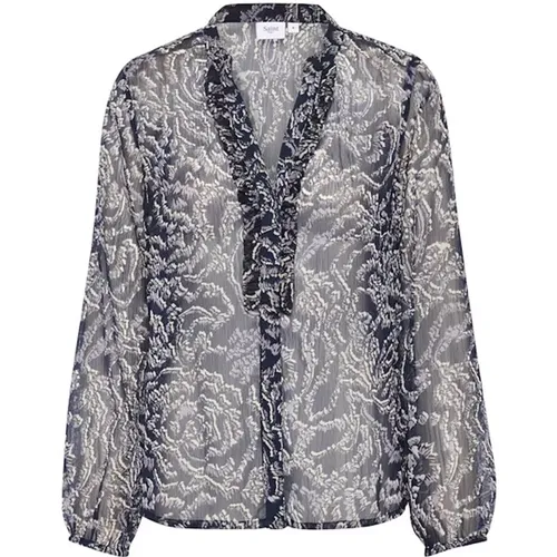 Valeriesz Shirt Blouse Night Sky Wave Foam , female, Sizes: S - Saint Tropez - Modalova