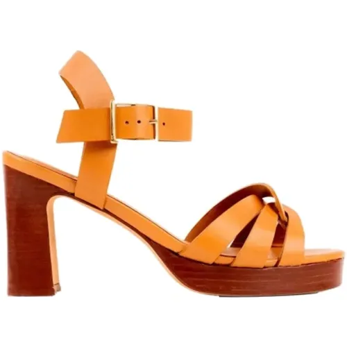 Leather platform sandals Jimena , female, Sizes: 5 UK, 8 UK - Bobbies Paris - Modalova