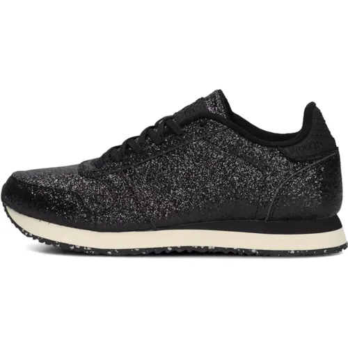 Glitzernde Low-Top Sneakers für Frauen , Damen, Größe: 39 EU - Woden - Modalova