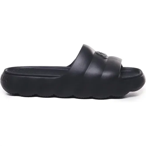 Schwarze Slide-Sandalen mit Steppdekoration - Moncler - Modalova