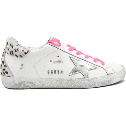 Silver Star Leopard Sneakers , female, Sizes: 6 UK - Golden Goose - Modalova