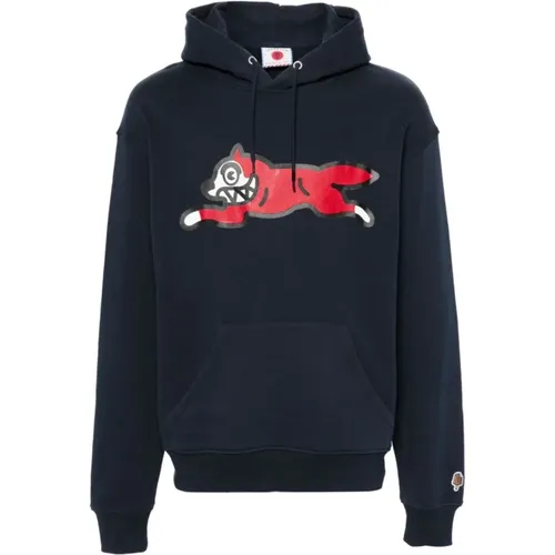 Blauer Pullover mit Running Dog Print , Herren, Größe: M - ICECREAM - Modalova