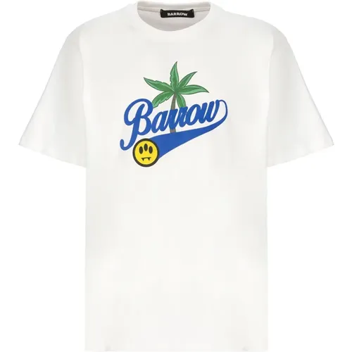 T-Shirts,Herz Logo Oversized Weißes T-Shirt - Barrow - Modalova