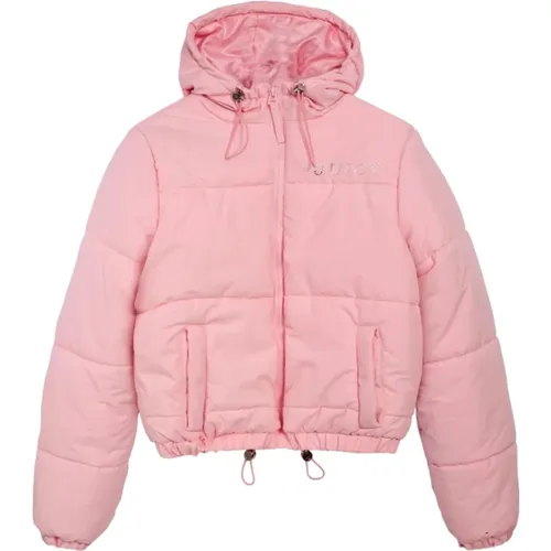 Mandelblüten-Kapuzensteppjacke mit Strassdruck , Damen, Größe: M - Juicy Couture - Modalova