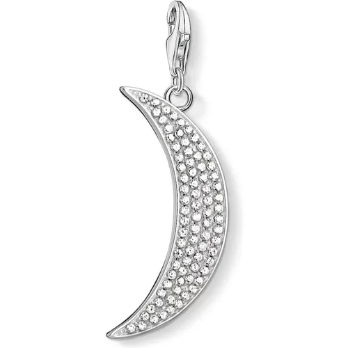 Moon Pavé Charm Pendant , female, Sizes: ONE SIZE - Thomas Sabo - Modalova