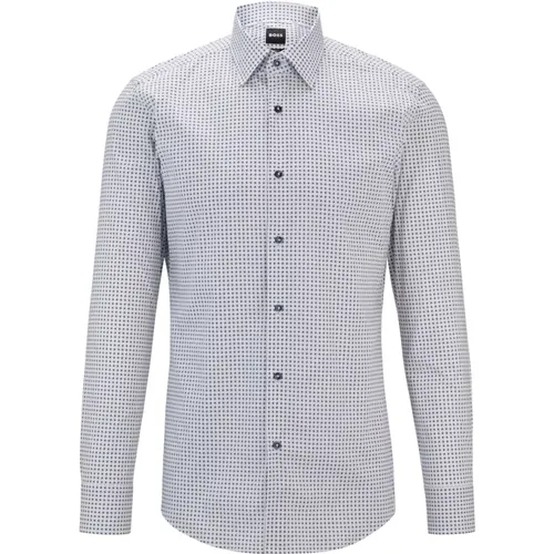 Cotton Elastan Shirt Designers Code , male, Sizes: 5XL, 4XL, 3XL, XL, L - Hugo Boss - Modalova