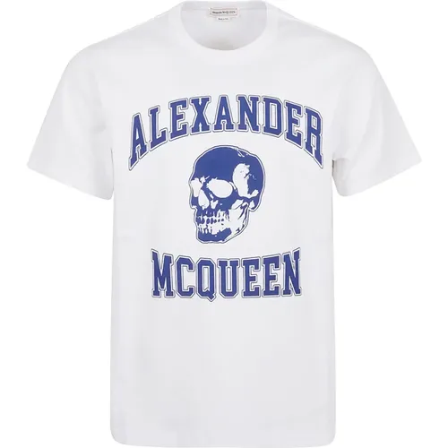 Skull Detail Crew Neck T-Shirt - alexander mcqueen - Modalova