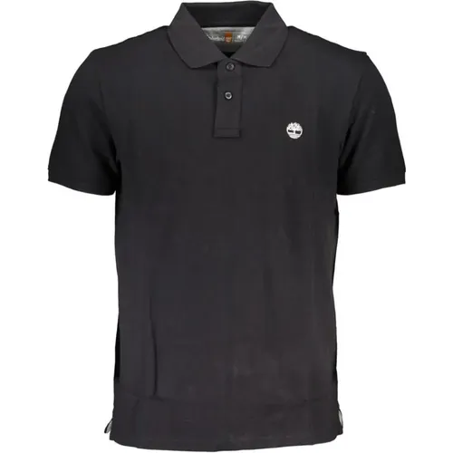 Schwarzes Baumwoll-Poloshirt mit Kurzen Ärmeln , Herren, Größe: L - Timberland - Modalova