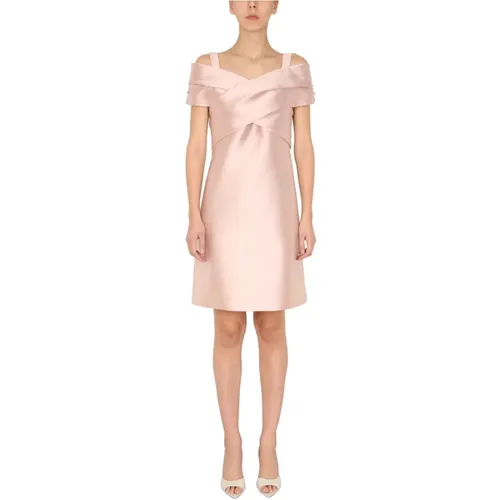 Elegant Boat Neckline Dress - alberta ferretti - Modalova