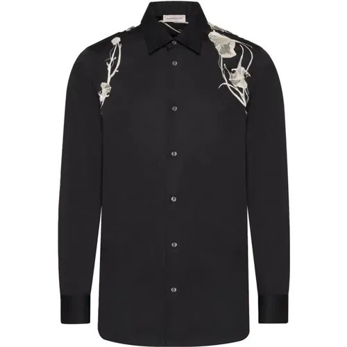 Printed Harness Cotton Sateen Shirt , male, Sizes: M, XL, L - alexander mcqueen - Modalova