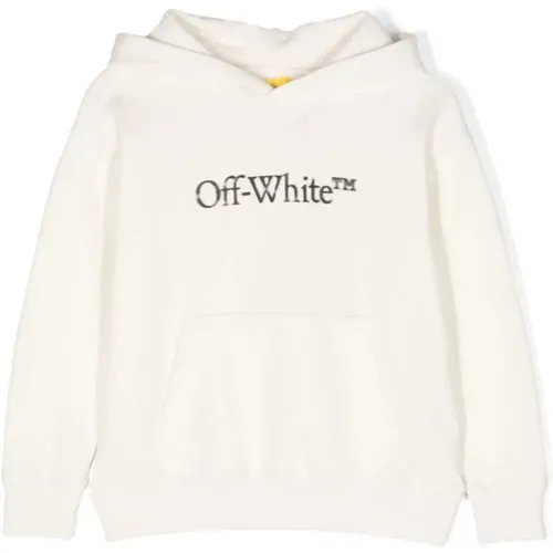 Kinder Weiße Baumwoll-Hoodie mit Logo Off - Off White - Modalova
