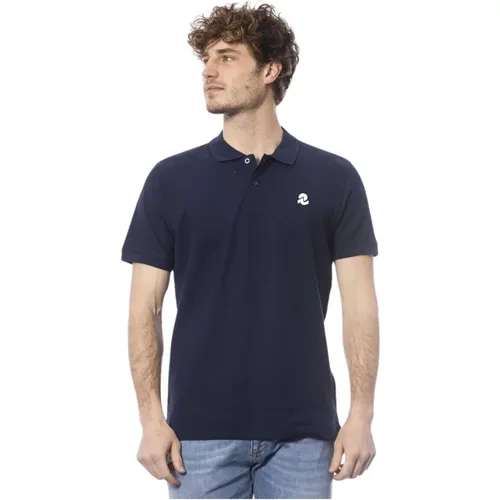 Blaues Baumwoll-Poloshirt Kurzarm , Herren, Größe: L - Invicta - Modalova