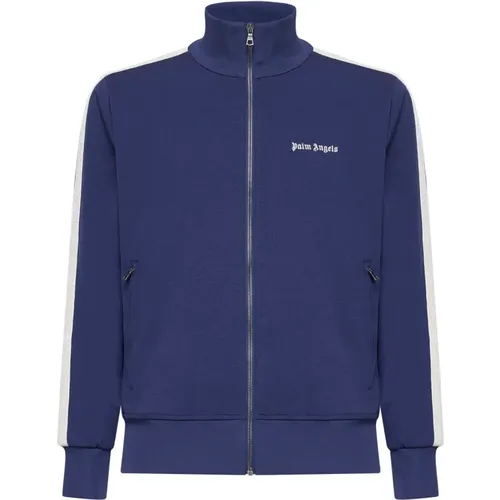 Navy Track Jacket mit Logo , Herren, Größe: S - Palm Angels - Modalova