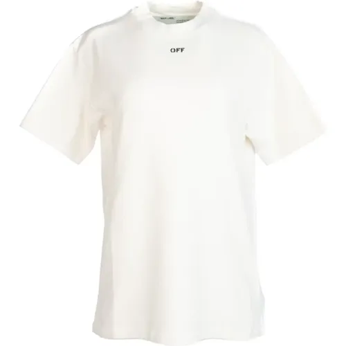 Lässiges Baumwoll-T-Shirt Off - Off White - Modalova