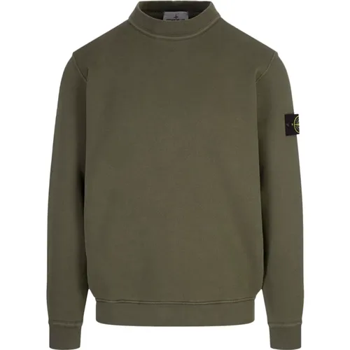 Grüner Crew-Neck Sweatshirt mit 'Old' Behandlung - Stone Island - Modalova