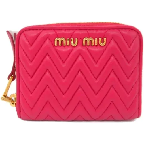 Pre-owned Leather wallets , female, Sizes: ONE SIZE - Miu Miu Pre-owned - Modalova