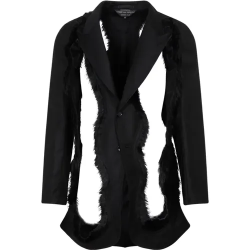 Wool Jacket with Cut-Out Detailing , male, Sizes: M - Comme des Garçons - Modalova