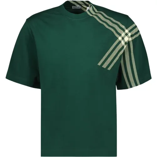 Grafik T-Shirt Oversize Baumwolle Einfarbig , Herren, Größe: L - Burberry - Modalova