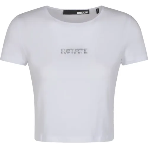 Cropped Logo T-Shirt , female, Sizes: XS - Rotate Birger Christensen - Modalova