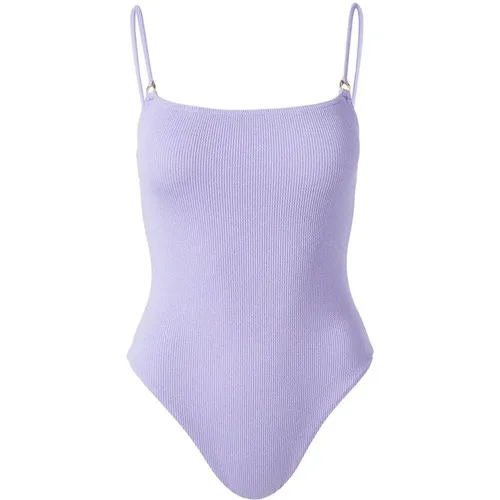Lavender Ridges Swimsuit with Golden Trim , female, Sizes: S, M - Melissa Odabash - Modalova