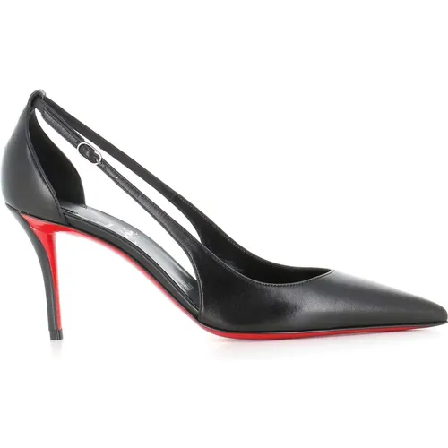 Heel Cut-Out Leather Pump , female, Sizes: 3 UK, 4 1/2 UK, 7 UK - Christian Louboutin - Modalova