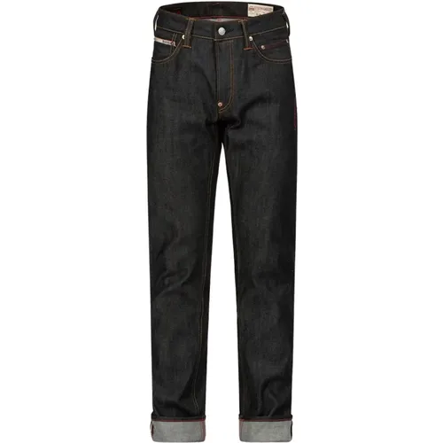 Dark Indigo Wave Embroidered Skinny Jeans , male, Sizes: W32, W34, W33 - Evisu - Modalova