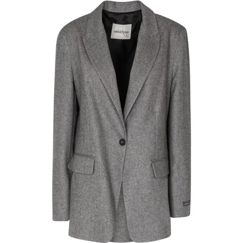 Wollmischung Blazer mit Reverskragen - Ottod'Ame - Modalova