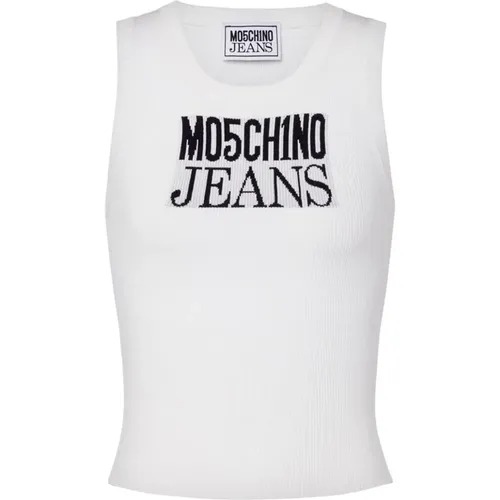 Weißes Top für Stilvolles Aussehen , Damen, Größe: S - Moschino - Modalova