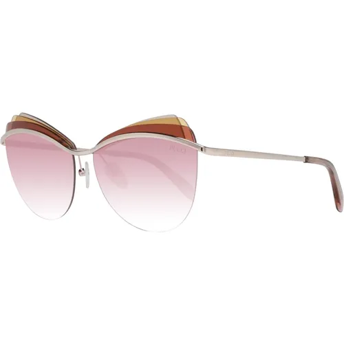 Goldene Cat Eye Sonnenbrille Rosa Linse - EMILIO PUCCI - Modalova