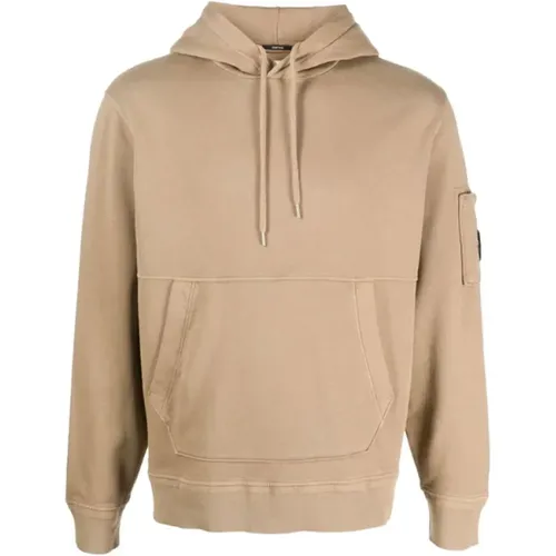 Baumwoll-Fleece Hoodie mit Kängurutasche , Herren, Größe: XL - C.P. Company - Modalova