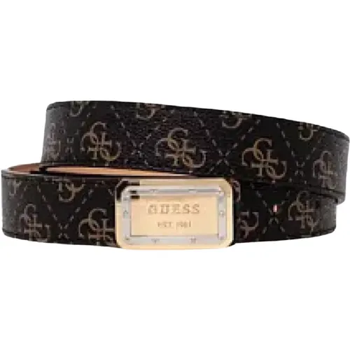 Logo PU Leder Gürtel - Braun Guess - Guess - Modalova