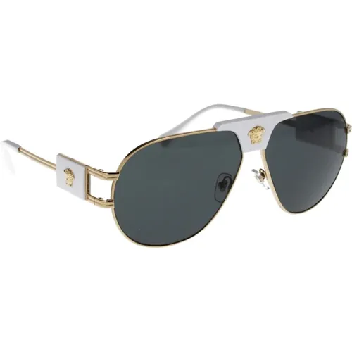 Iconic Sunglasses with Uniform Lenses , male, Sizes: 63 MM - Versace - Modalova