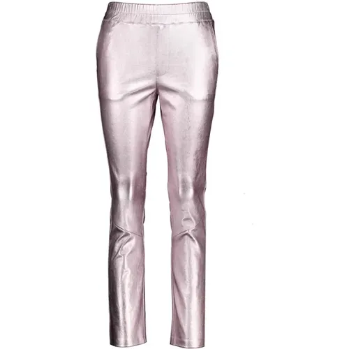 Metallic Leather Pants , female, Sizes: L - Ibana - Modalova