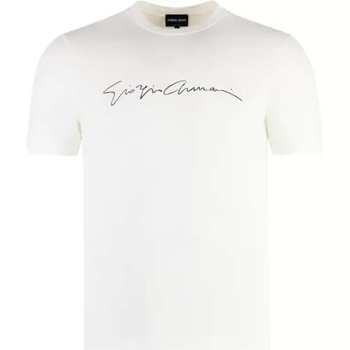 Geripptes crew-neck T-Shirt - Giorgio Armani - Modalova